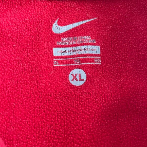 Nike Sweatshirt Mens XL Red 1/4 Zip Pullover Long Sleeve Reflective Strips - Picture 8 of 8
